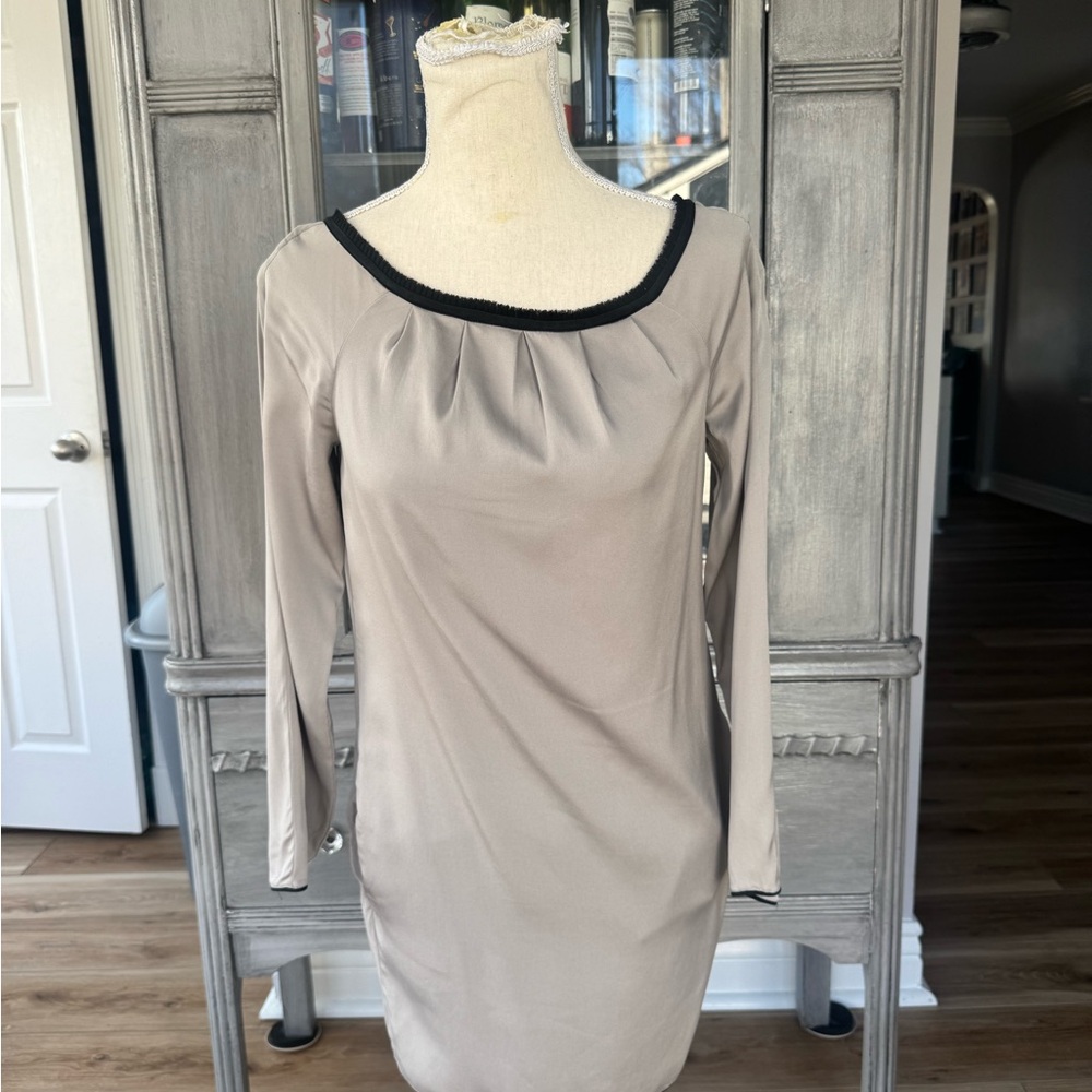 Diane Von Furstenberg Beige Long Sleeve Dress